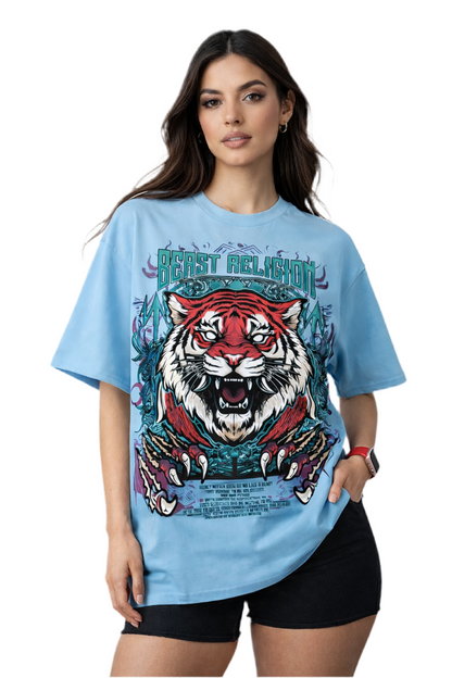 Oversized “Savage Tiger Shirt” (Blue)