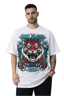 Oversized “Savage Tiger Shirt” (White)
