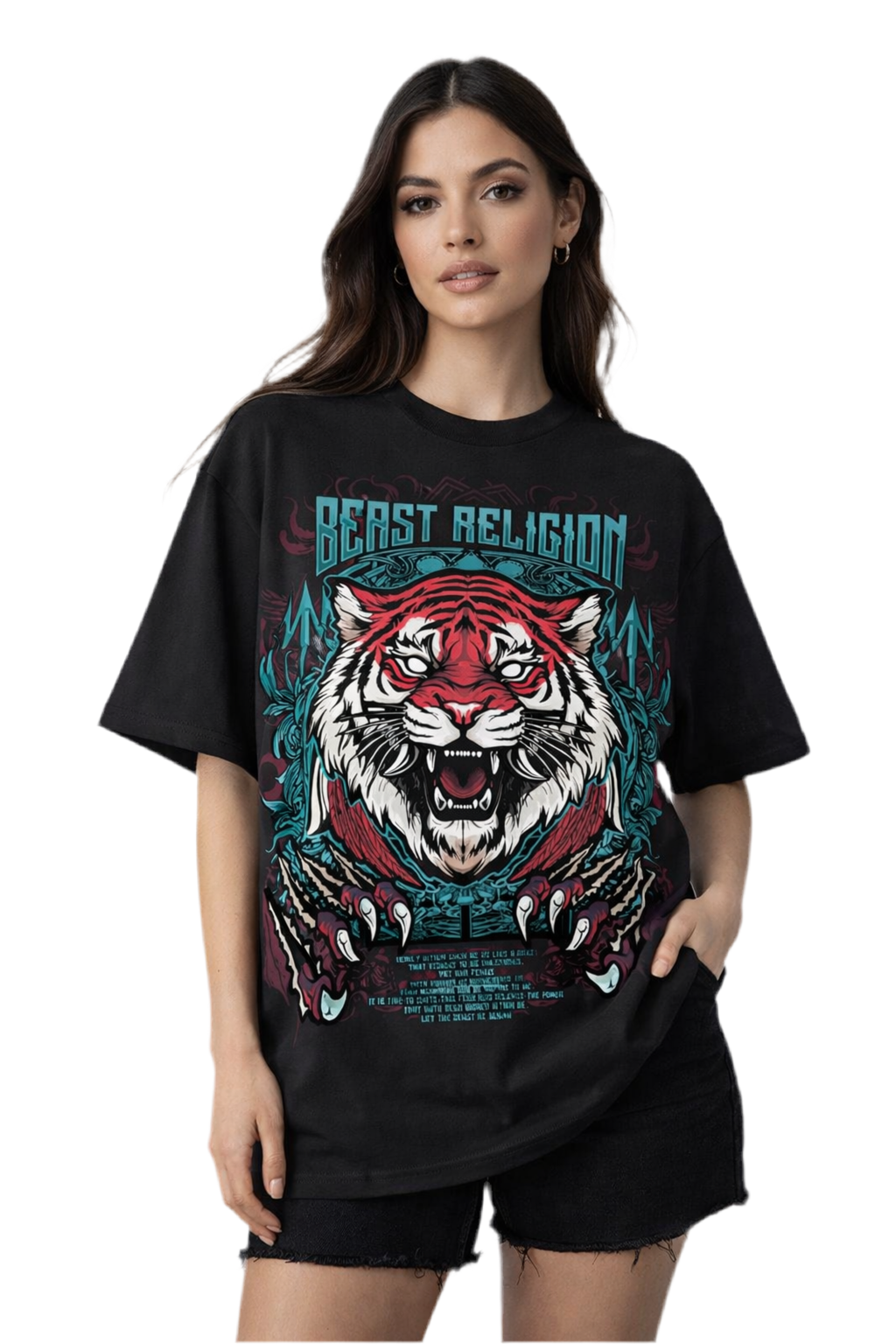 Oversized “Savage Tiger Shirt” (Black)