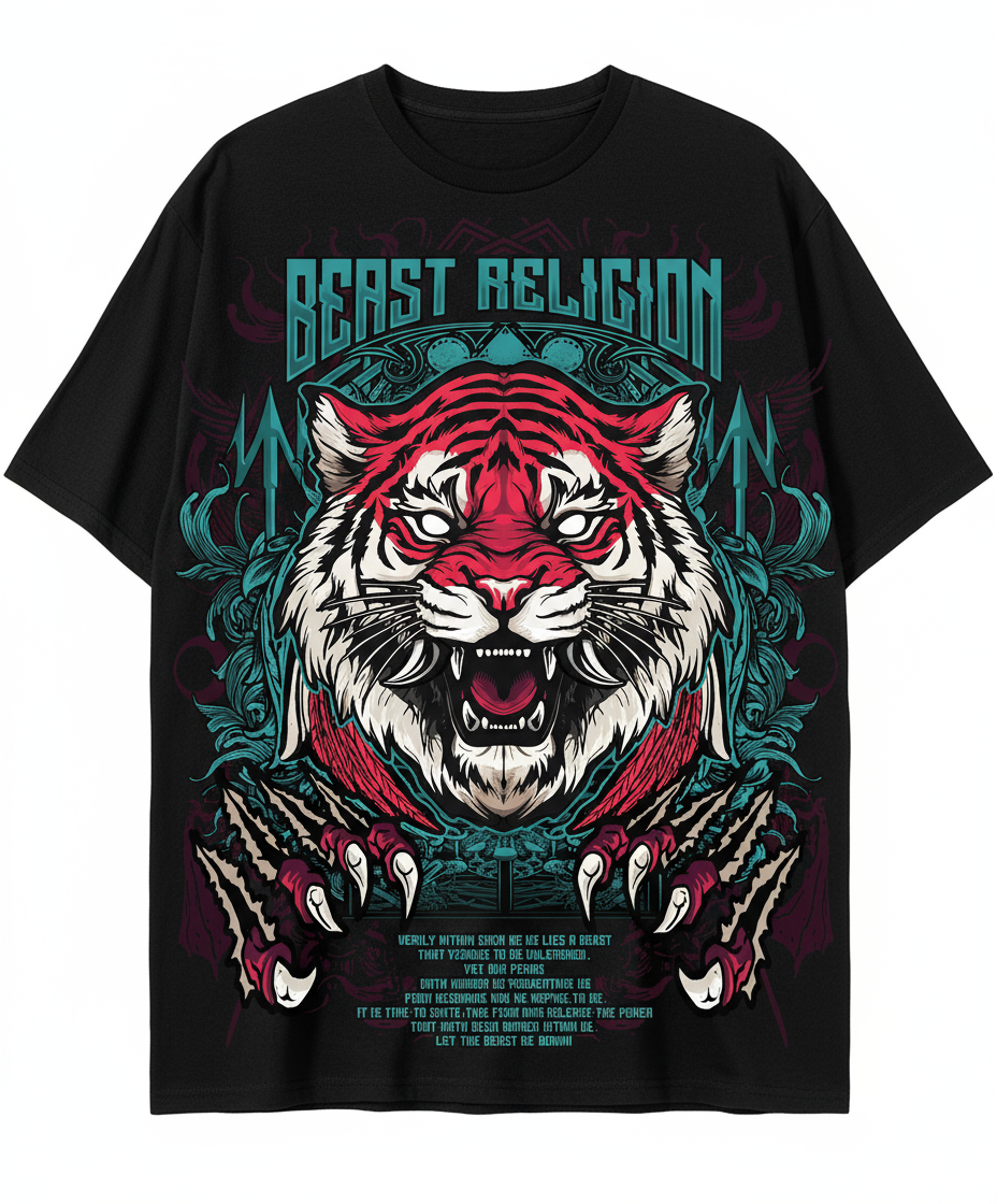 Oversized “Savage Tiger Shirt” (Black)