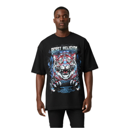 Pink Tiger Best Religion oversize fashion T Shirt